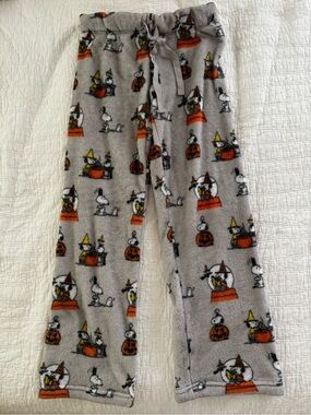 Grey Halloween Snoopy Fleece Pajama Pants